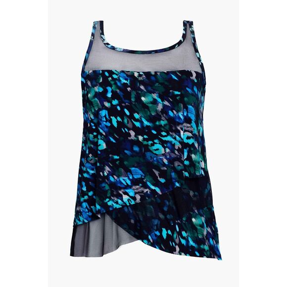 Miraclesuit NWT Sophisticat Mirage Tankini Top Black/Multi Size 12 - Picture 1 of 6